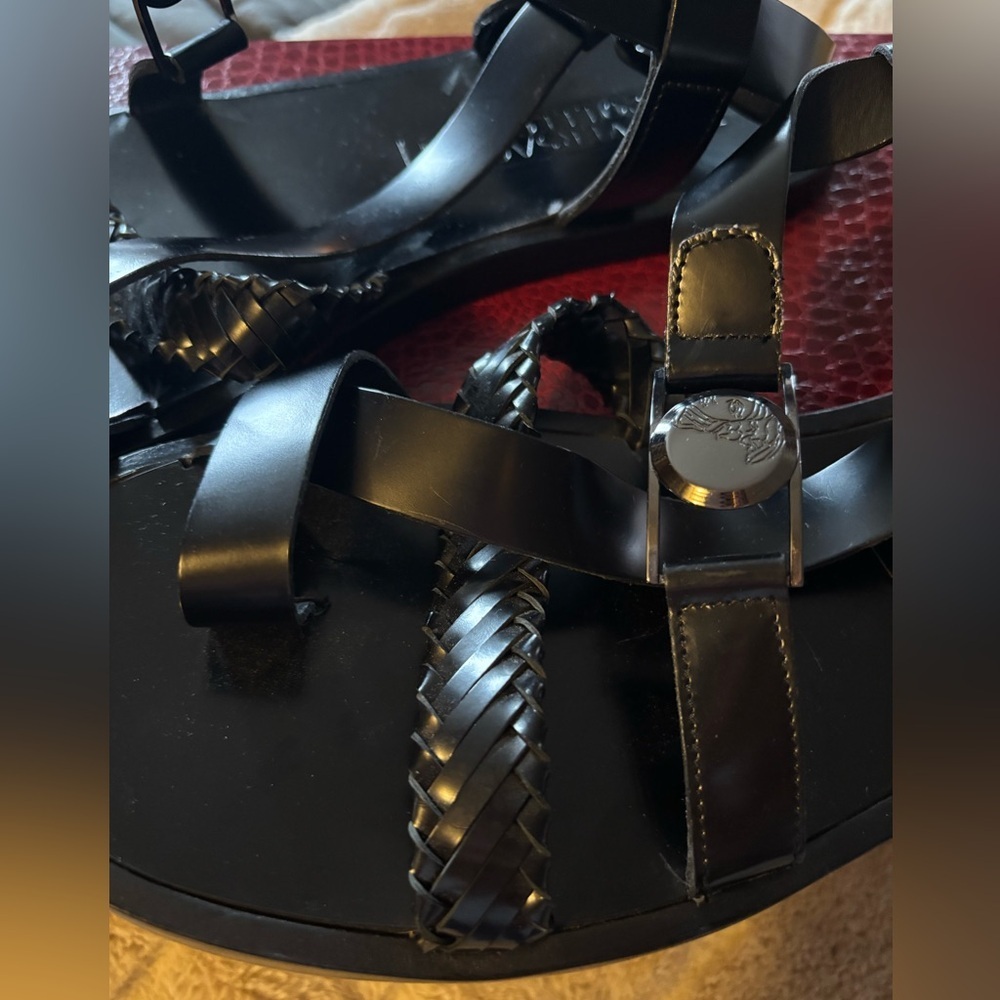 Versace Collection Strappy Leather Sandals - Picture 3 of 10